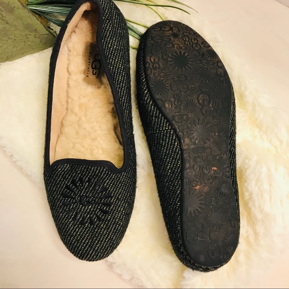 Ugg Green/Gold Tweed Alloway Flats - Picture 6 of 8